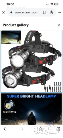 Мощен LED челник - ЧИСТО НОВ, снимка 7 - Къмпинг осветление - 53864967