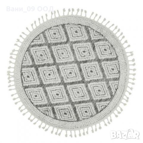 120см Красив кръгъл килим с ресни