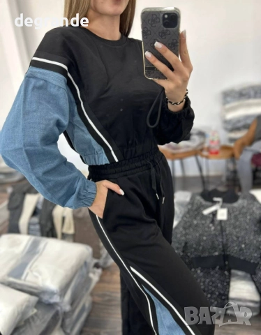 Дамски екип с акцент деним   