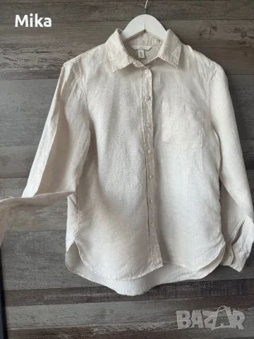 Дамска ленена риза H&M 100% лен, снимка 2 - Ризи - 56011900