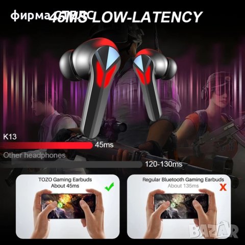 Геймърски слушалки STELS J13, True Wireless, IPX6, Bluetooth, Touch Control, Черен, снимка 7 - Безжични слушалки - 41515058