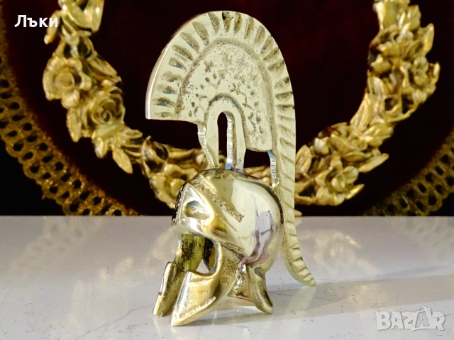 Спартански шлем,воин Леонидас от бронз. , снимка 4 - Антикварни и старинни предмети - 53275238