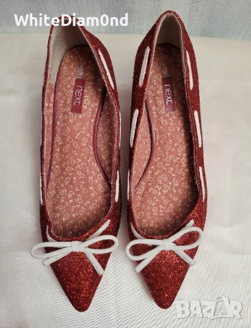 Стилни празнични червени дамски обувки на ток номер 38, снимка 2 - Дамски обувки на ток - 52354009