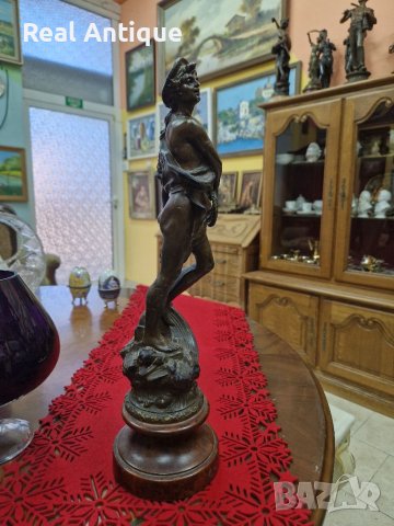 Страхотна антикварна френска фигура статуетка пластика , снимка 5 - Антикварни и старинни предмети - 41435298