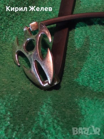 РОКАДЖИЙСКА СРЕБЪРНА МОДНА АРТ ГРИВНА СРЕБРО925 със СИЛИКОНОВА КАИШКА БУТИКОВО БИЖУ 27380, снимка 4 - Гривни - 36828746