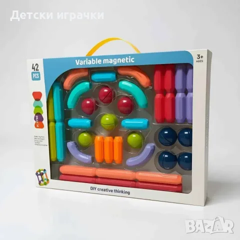 Магнитен конструктор 42 части – креативен образователен сет за деца