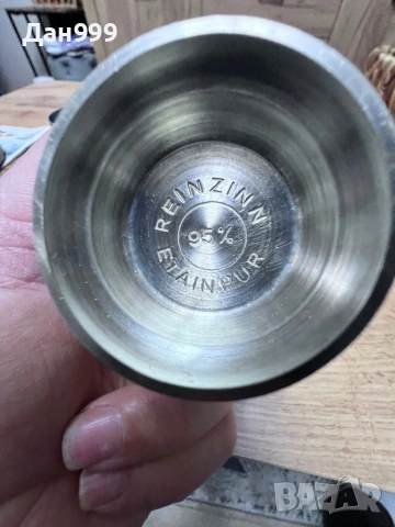 Две колекционерски уникални чаши от калай със сребро, снимка 2 - Антикварни и старинни предмети - 53204801