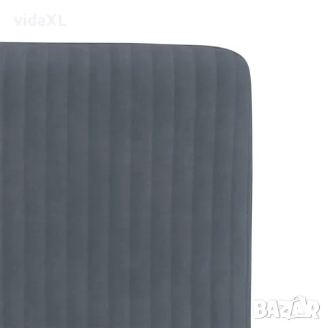 vidaXL Трапезни столове, 2 бр, тъмносиви, кадифе, снимка 7 - Столове - 56147576