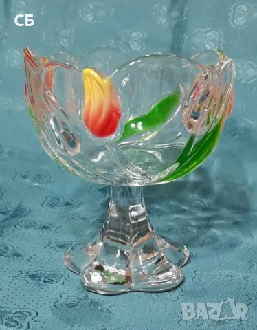 Кристални кана, ордьовър, бонбониера и свещник, снимка 8 - Други - 48780605