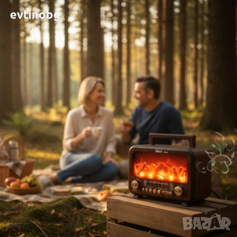 Соларно преносимо радио  FP-2393-S - тип камина с горящи пламъци, снимка 2 - Радиокасетофони, транзистори - 53787356