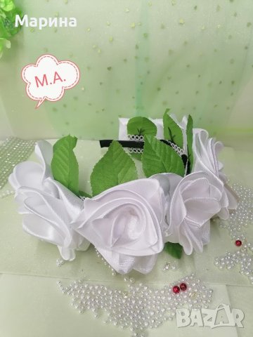 Диадема " 7 бели рози ", снимка 6 - Аксесоари за коса - 41589034
