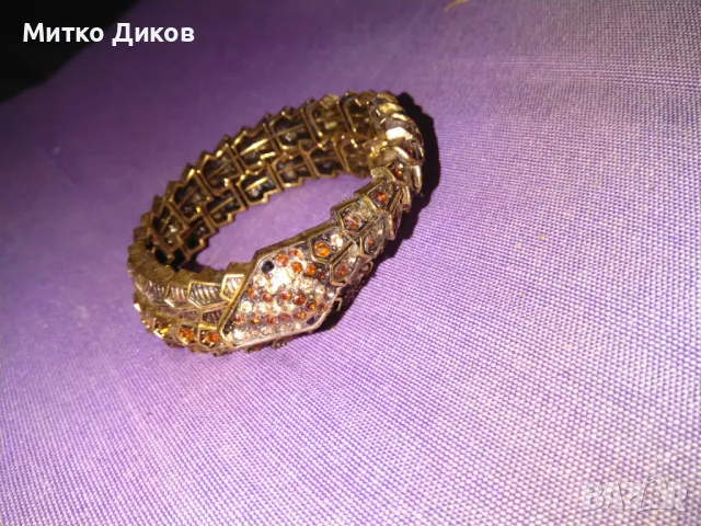 Гривна змия с камъчета, снимка 2 - Гривни - 47440897