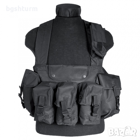 Тактическа жилетка CHEST RIG със 6 джоба черна