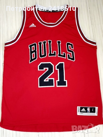 Adidas NBA Chicago Bulls Jimmy Butler # 21 I Mens Size L ОРИГИНАЛ! МЪЖКИ ПОТНИК!