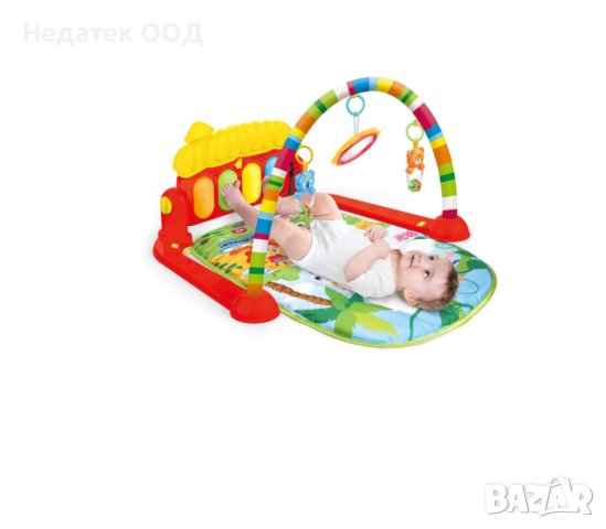  Бебешка подложка за фитнес, с пиано, червено, снимка 2 - Детски шезлонги - 44395404