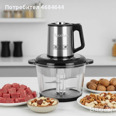 Електрически чопър Lexical LCH-1970 с неръждаем корпус и стъклена купа, снимка 7 - Чопъри и пасатори - 52902710