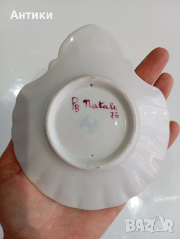 Стара порцеланова картина с печат , снимка 2 - Картини - 52625473