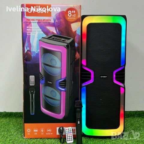 Bluetooth караоке тонколона GY-8847 с Led осветление, снимка 6 - Други - 53646094