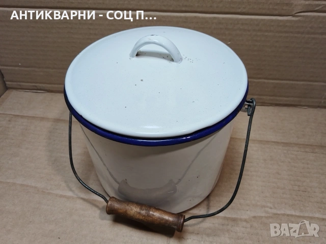 Стар Соц Българска Емайлирана Садинка. / 1977 г. / НОМЕР 1544., снимка 2 - Антикварни и старинни предмети - 53661144
