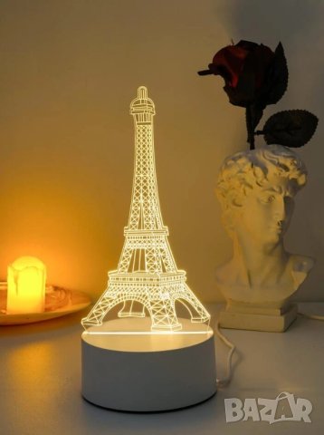 Лед нощна лампа Айфеловата кула за подарък , снимка 5 - Други - 41755495