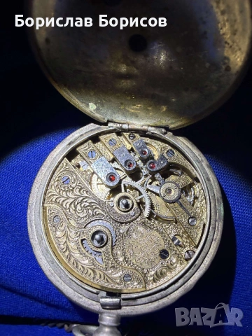 Швейцарски сребърен джобен часовник Zenith, снимка 5 - Антикварни и старинни предмети - 53436021