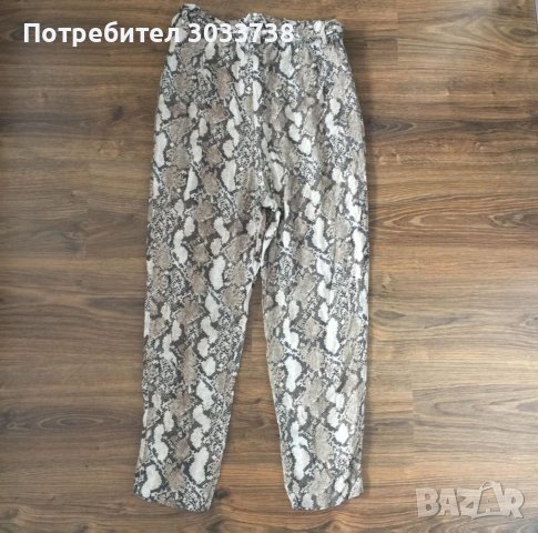 H&M панталон с колан змийски десен 38, снимка 2 - Панталони - 41830565