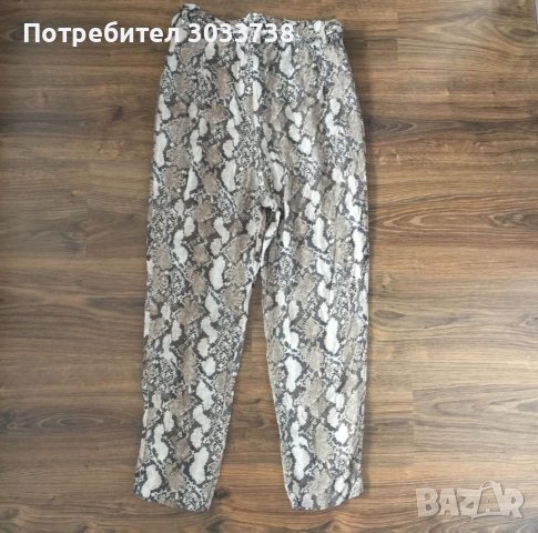 H&M панталон с колан змийски десен 38, снимка 2 - Панталони - 41830565