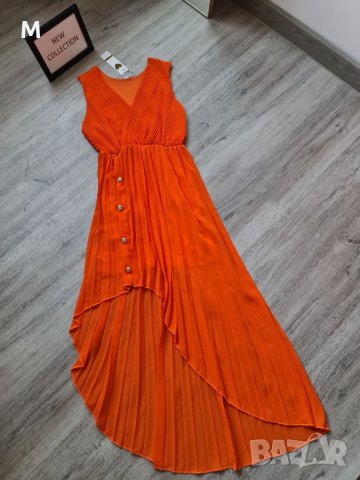 НОВА уникална дълга рокля. Налична в цвят:оранжев цвят на намаление , снимка 1