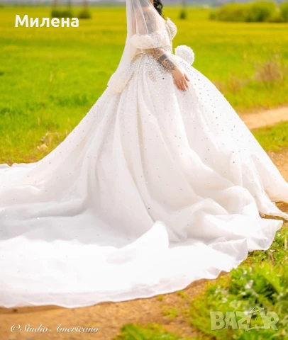 Булчинска рокля с камъни и перли, снимка 1