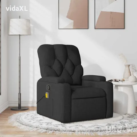 vidaXL Масажен наклоняем стол, черен, текстил(SKU: 372493), снимка 2 - Масажори - 56135590