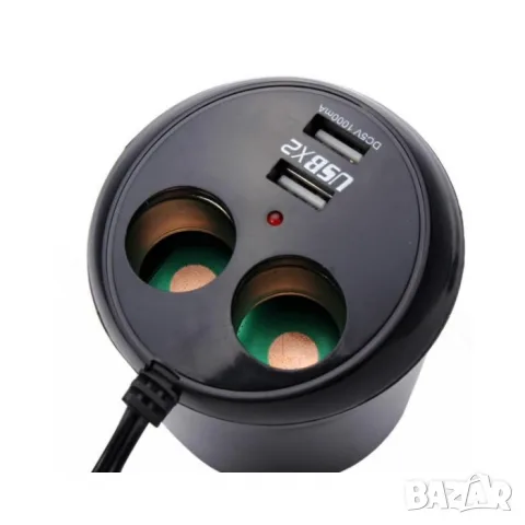 Разклонител за запалка с 2 гнезда и 2 USB порта, снимка 2 - Аксесоари и консумативи - 55863026