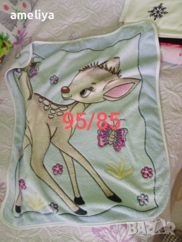 Лот плюшени одеала за количка и кошара, снимка 3 - Спално бельо и завивки - 53025985