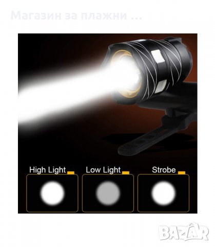 ФАР ЗА ВЕЛОСИПЕД T6 1600LM С USB ЗАРЕЖДАНЕ - код ZK30, снимка 5 - Аксесоари за велосипеди - 34207968
