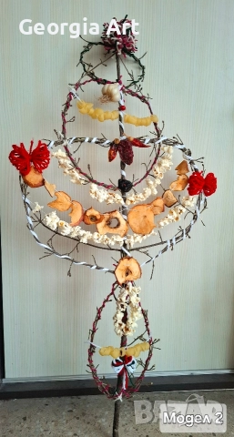 Сурвачка от дрян, украсена с естествени материали, М2, снимка 2 - Други - 52702414