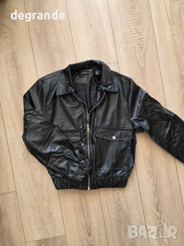 Късо кожено яке, снимка 5 - Якета - 53688619