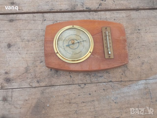 Стар барометър + термометър, снимка 2 - Антикварни и старинни предмети - 39650079