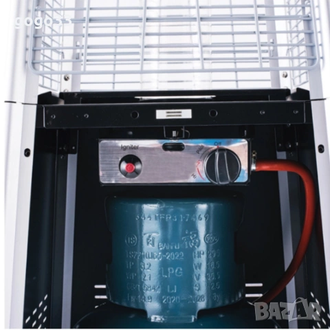 Газов отоплител-чадър 13 kW, 227 см – външен газов отоплител с калъф и защити, снимка 5 - Отоплителни печки - 53647148