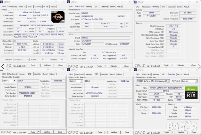 [TOP Цена] Legion 5 Pro 16.0" - 16ACH6H (64 GB RAM / RTX 3060), снимка 5 - Лаптопи за игри - 52368298