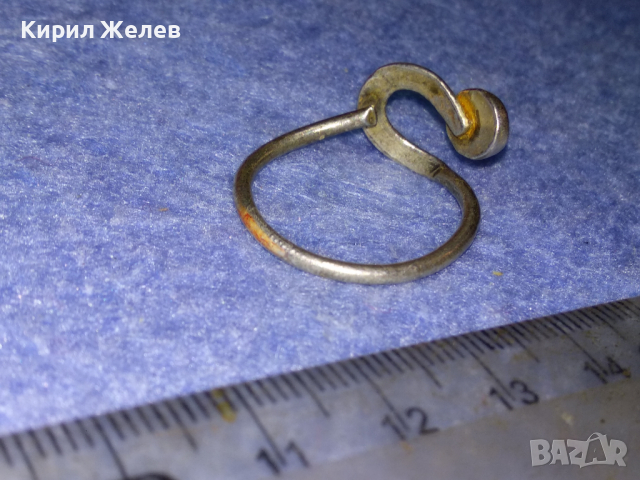 СТАР ФИН ЗМИЕВИДЕН СРЕБЪРЕН ПРЪСТЕН ВИСОКА ПРОБА СРЕБРО с БЯЛ АХАТ РЪЧНА ИЗРАБОТКА 43755, снимка 10 - Антикварни и старинни предмети - 44723047