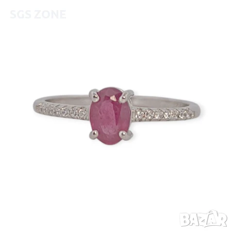 СРЕБЪРЕН ПРЪСТЕН С РУБИН, САПФИР, ИЗУМРУД , снимка 4 - Пръстени - 51143653