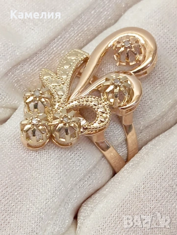 Златен пръстен , снимка 4 - Пръстени - 53607411