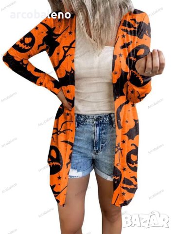 Модна дамска лека жилетка с щампа на Halloween, 6цвята - 023, снимка 5 - Жилетки - 41706912