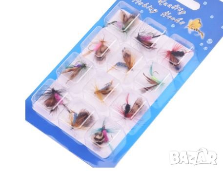 Суха муха 12 броя комплект еднодневки,пеперуди, снимка 7 - Такъми - 41083632