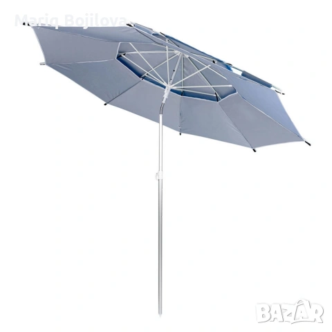 Плажен чадър Muhler с размери 190 x 207 см. за пълна защита и интелигентен комфорт, снимка 3 - Градински мебели, декорация  - 53614403