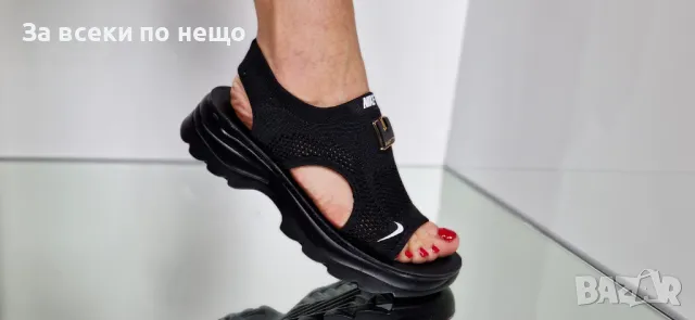 Nike Дамски Черни Сандали С Метален Акцент Найк Код P600, снимка 2 - Сандали - 50427795