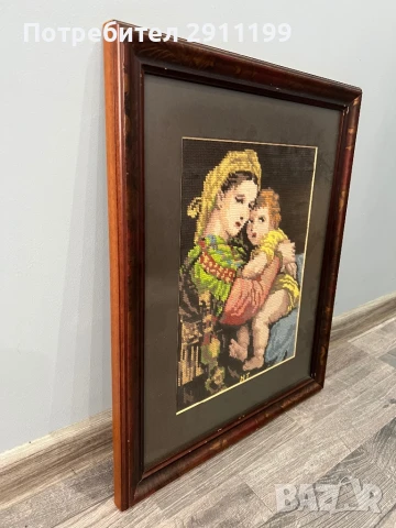 Гоблен на момиче с дете, снимка 2 - Гоблени - 50836101