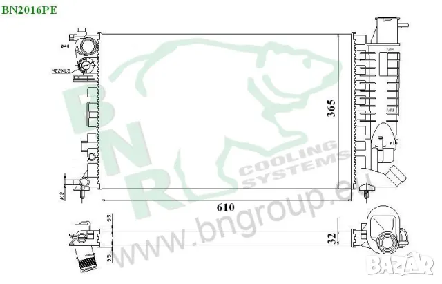 Воден радиатор BNR за CITROEN,PEUGEOT BN2016, снимка 3 - Части - 14416125