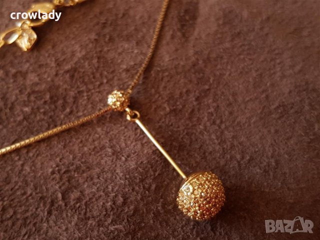Уникално дизайнерско колие с 18к златно покритие и кристали SWAROVSKI, снимка 3 - Колиета, медальони, синджири - 42272149