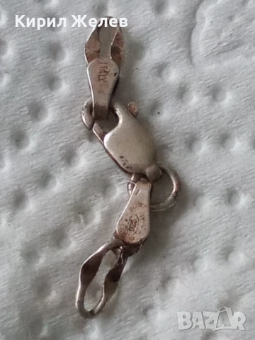 Сребърна карабинка закопчалка 50945, снимка 4 - Колиета, медальони, синджири - 52339238