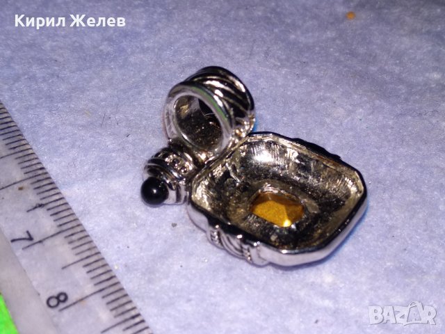 ВЕЛИКОЛЕН АРТ МЕДАЛЬОН БЛАГОРОДНА СТОМАНА с ГОЛЯМ ФАСЕТИРАН КРИСТАЛ и БЯЛА ПОЗЛАТА 38653, снимка 8 - Колиета, медальони, синджири - 41682205